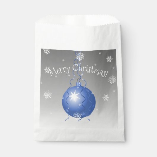 Fancy blauwe kerstsiertassen bedankzakje (Voorkant)