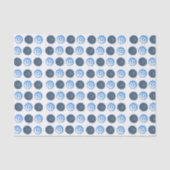 Fancy Blauwe Knopen Wit Tissuepapier (Voorkant)