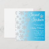 Fancy blauwe sneeuwvlokken Winter Wonderland Sweet Kaart (Voorkant / Achterkant)