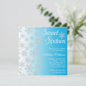 Fancy blauwe sneeuwvlokken Winter Wonderland Sweet Kaart (Staand voorkant)