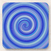 Fancy blauwe spiraal bier onderzetter (Voorkant)