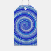 Fancy blauwe spiraal cadeaulabel (Voorkant)