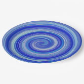 Fancy blauwe spiraal papieren bordje (Gekanteld)