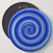 Fancy blauwe spiraal ronde button 6,0 cm (Voorkant /achterkant)