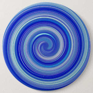 Fancy blauwe spiraal ronde button 6,0 cm