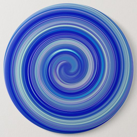 Fancy blauwe spiraal ronde button 6,0 cm (Voorkant)