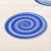 Fancy blauwe spiraal ronde kartonnen onderzetter (Gebogen)