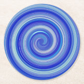 Fancy blauwe spiraal ronde kartonnen onderzetter (Voorkant)