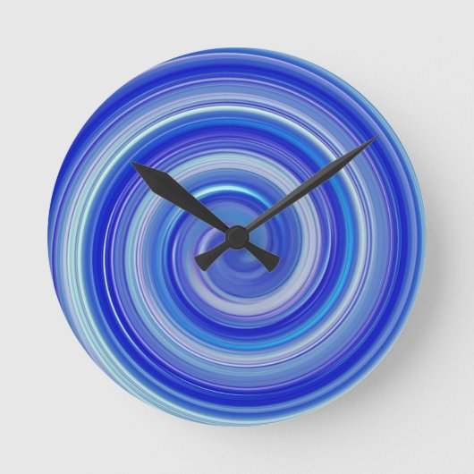 Fancy blauwe spiraal ronde klok (Voorkant)