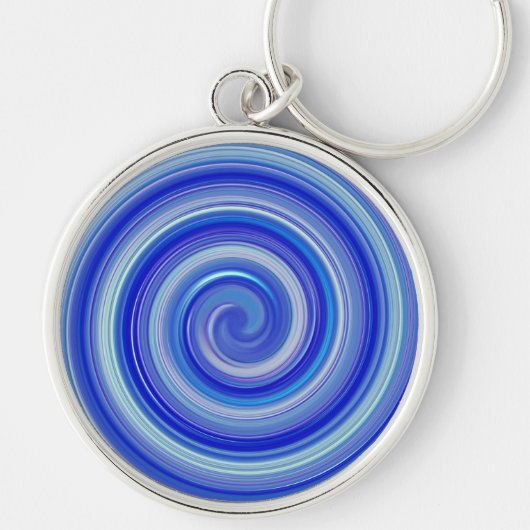 Fancy blauwe spiraal sleutelhanger (Voorkant)