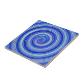 Fancy blauwe spiraal tegeltje (Zijkant)