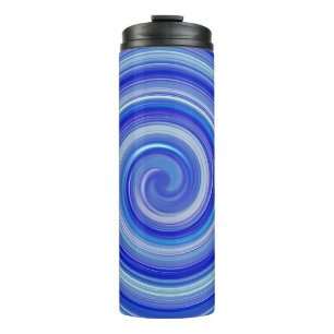Fancy blauwe spiraal thermosbeker