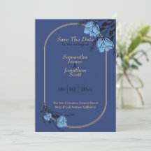 Fancy blauwe Vloerbruiloft bespaart de datum