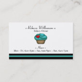 Fancy Blauwgroen Cupcake Pedestal Visitekaartjes (Achterkant)