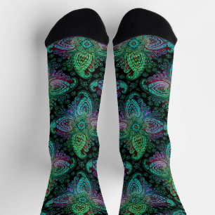 Fancy Blauwgroen Paisley Sokken