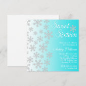 Fancy Blauwgroen Snowflakes Winter Wonderland Swee Kaart (Voorkant / Achterkant)