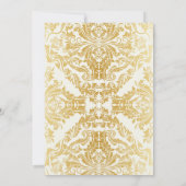 Fancy Bloeit Golden Bridal Shower Invitation Kaart (Achterkant)