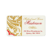 Fancy Bloeit Golden Indian Wedding Labels (Voorkant)