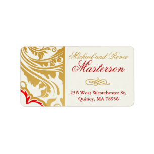 Fancy Bloeit Golden Indian Wedding Labels