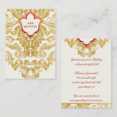 Fancy Bloeit Golden Wedding Gift Registry Kaart (Voorkant / Achterkant)