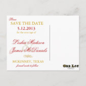 Fancy Bloeit Golden Wedding Save the Dates Aankondigingskaart (Achterkant)