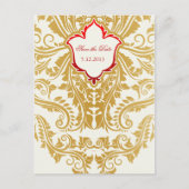 Fancy Bloeit Golden Wedding Save the Dates Aankondigingskaart (Voorkant)