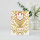 Fancy Bloeit Golden Wedding Save the Dates Aankondigingskaart (Staand voorkant)