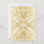 Fancy bloeit gouden indiase arabische bruiloft kaart (Achterkant)
