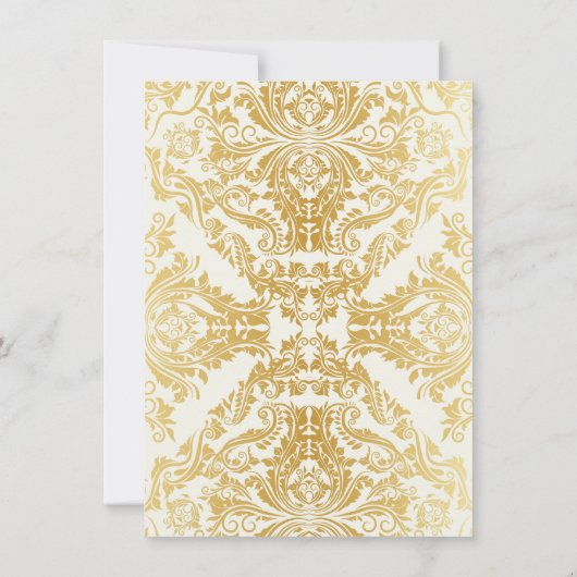 Fancy bloeit gouden indiase arabische bruiloft kaart (Achterkant)