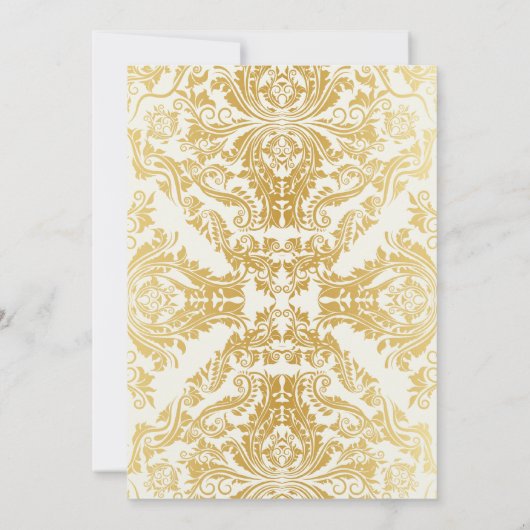 Fancy bloeit gouden indiase arabische bruiloft kaart (Achterkant)