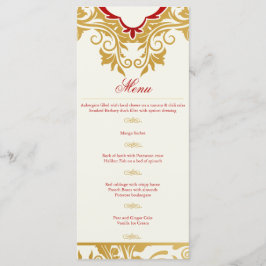 Fancy Bloeit Gouden Indisch Arabisch Bruiloft Menu