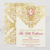 Fancy bloeit gouden receptie nodigt alleen uit kaart (Voorkant / Achterkant)