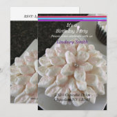 Fancy Bloem Cupcakes Verjaardagsfeest Uitnodiging (Voorkant / Achterkant)