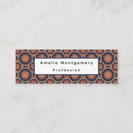 Fancy bloem- en stervormen Pat Mini Visitekaartje (Voorkant)