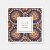 Fancy bloem- en stervormen Patroon bruiloft Servet (Voorkant)