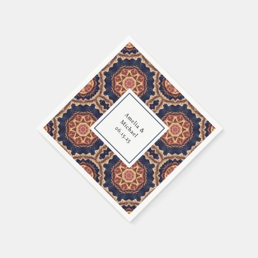 Fancy bloem- en stervormen Patroon bruiloft Servet (Hoek)