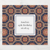 Fancy bloem- en stervormen Patroon Verjaardag Bier Etiket (Enkel label)