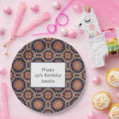 Fancy bloem- en stervormen Patroon Verjaardag Papieren Bordje (Feest)