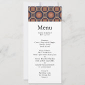 Fancy bloem- en stervormen Patroon Wedding Menu Kaart (Voorkant)