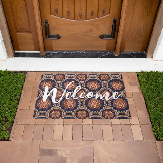 Fancy bloem- en stervormen Patroon Welkom Deurmat (Buiten)