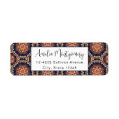 Fancy bloem- en stervormpatroon - Adres Etiket (Voorkant)