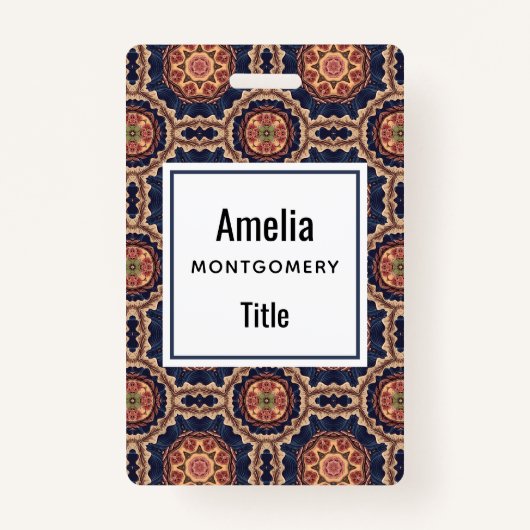 Fancy bloem- en stervormpatroon badge (Voorkant)