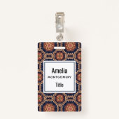 Fancy bloem- en stervormpatroon badge (Achterkant met clip)