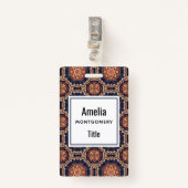 Fancy bloem- en stervormpatroon badge (Voorkant met clip)