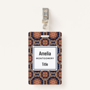 Fancy bloem- en stervormpatroon badge