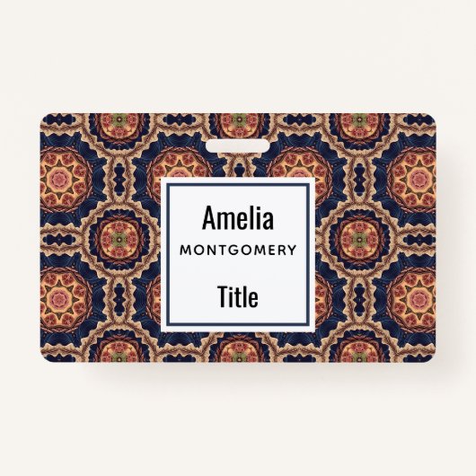 Fancy bloem- en stervormpatroon badge (Voorkant)