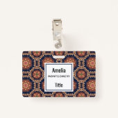 Fancy bloem- en stervormpatroon badge (Achterkant met clip)