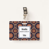 Fancy bloem- en stervormpatroon badge (Voorkant met clip)