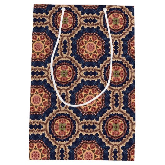 Fancy bloem- en stervormpatroon medium cadeauzakje (Achterkant)