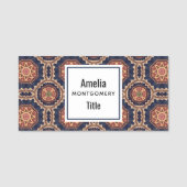 Fancy bloem- en stervormpatroon naamplaatje (Voorkant)